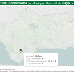 Nuevo contagio de covid-19 en Ubrique, con un total de 51, según la Junta de Andalucía