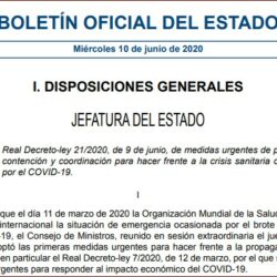 Medidas urgentes de prevención y contención frente a la crisis sanitaria en la nueva normalidad, con obligación del uso de mascarillas