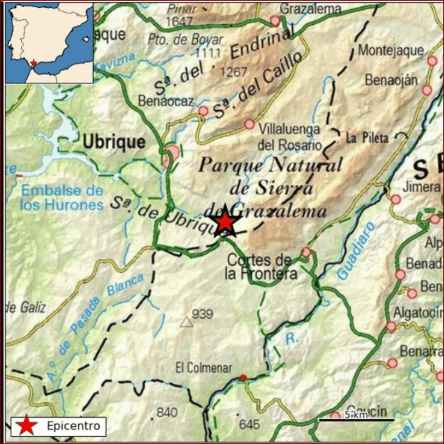 Registrado en Ubrique un terremoto de magnitud 4,1