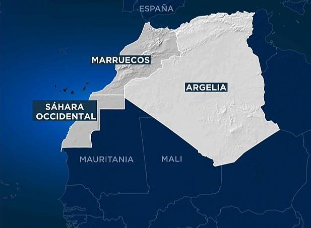 Mapa de Marruecos y el Sahara occidenteal.
