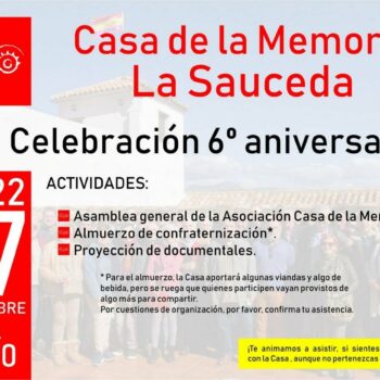 Sexto aniversario de la Casa de la Memoria La Sauceda