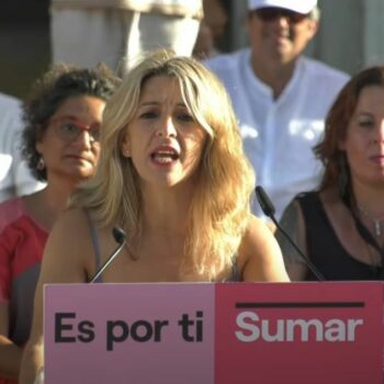 Representantes de Sumar de Ubrique, en el acto de Yolanda Díaz en Cádiz
