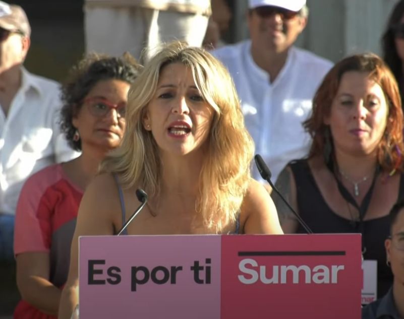 Yolanda Díaz, durante su intervención en Cádiz.
