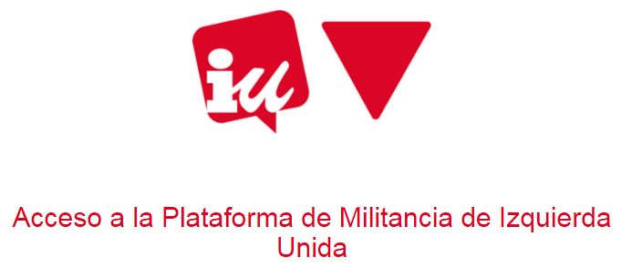 Logo de IU en el acceso a la plataforma para poder votar.