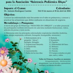 Curso-taller de enfermedades y accidentes infantiles en primavera