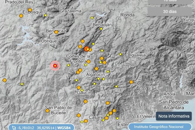 Un terremoto de magnitud 3.6 en las cercanías de Ubrique
