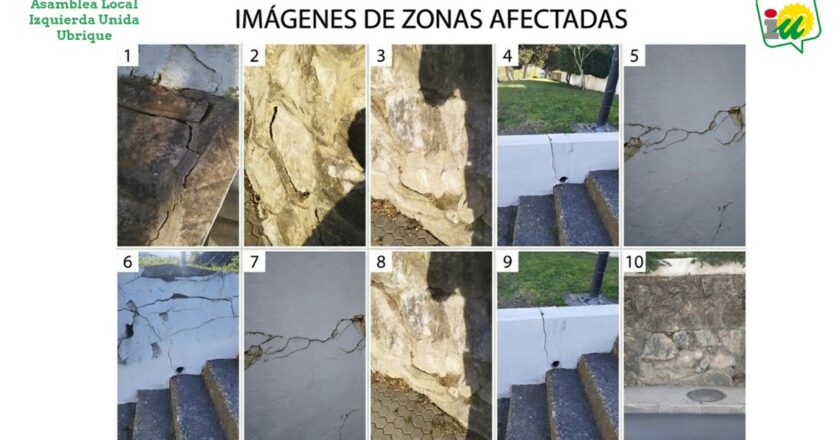 IU pide exige la reparación urgente de los muros en la avenida de Cortes y El Poyetón ante el riesgo inminente de derrumbe