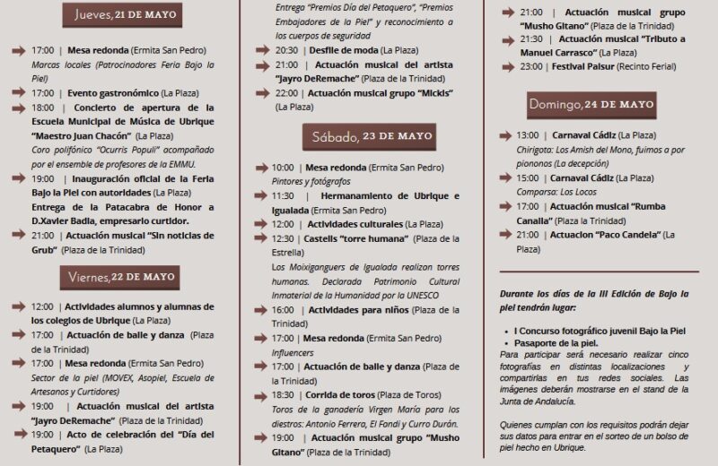 Programa de actividades.