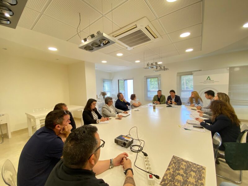 Reunión del delegado territorial con el alcalde de Ubrique y otros representantes de la localidad.