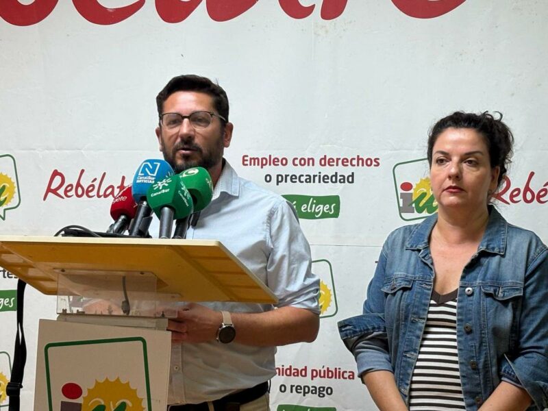 El coordinador provincial de IU, Jorge Rodríguez, y la responsable provincial de Acción Política, Anabel Moreno.