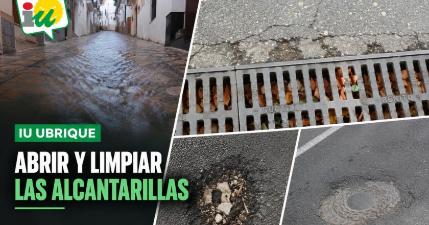 IU pide la apertura, inspección y limpieza de las alcantarillas tapadas tras el asfaltado
